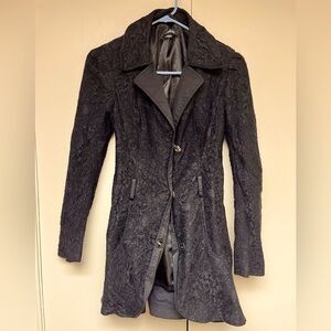 Bebe Black Lace Trench Coat